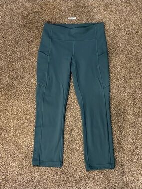 Deep Teal Lululemon Leggings with Side Pockets